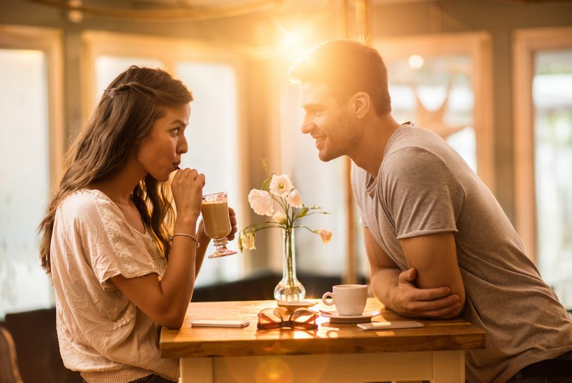 Young Couple In Love Spending Time Together In A Cafe