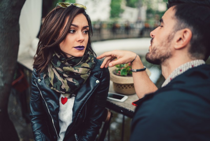 Couple In Cafe Breaking Up