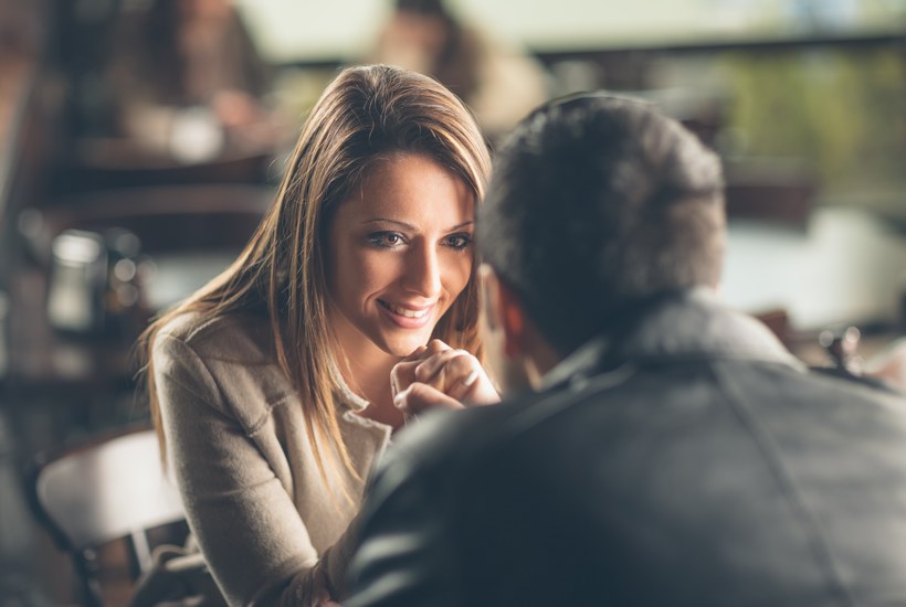 Romantic Couple Flirting At The Bar